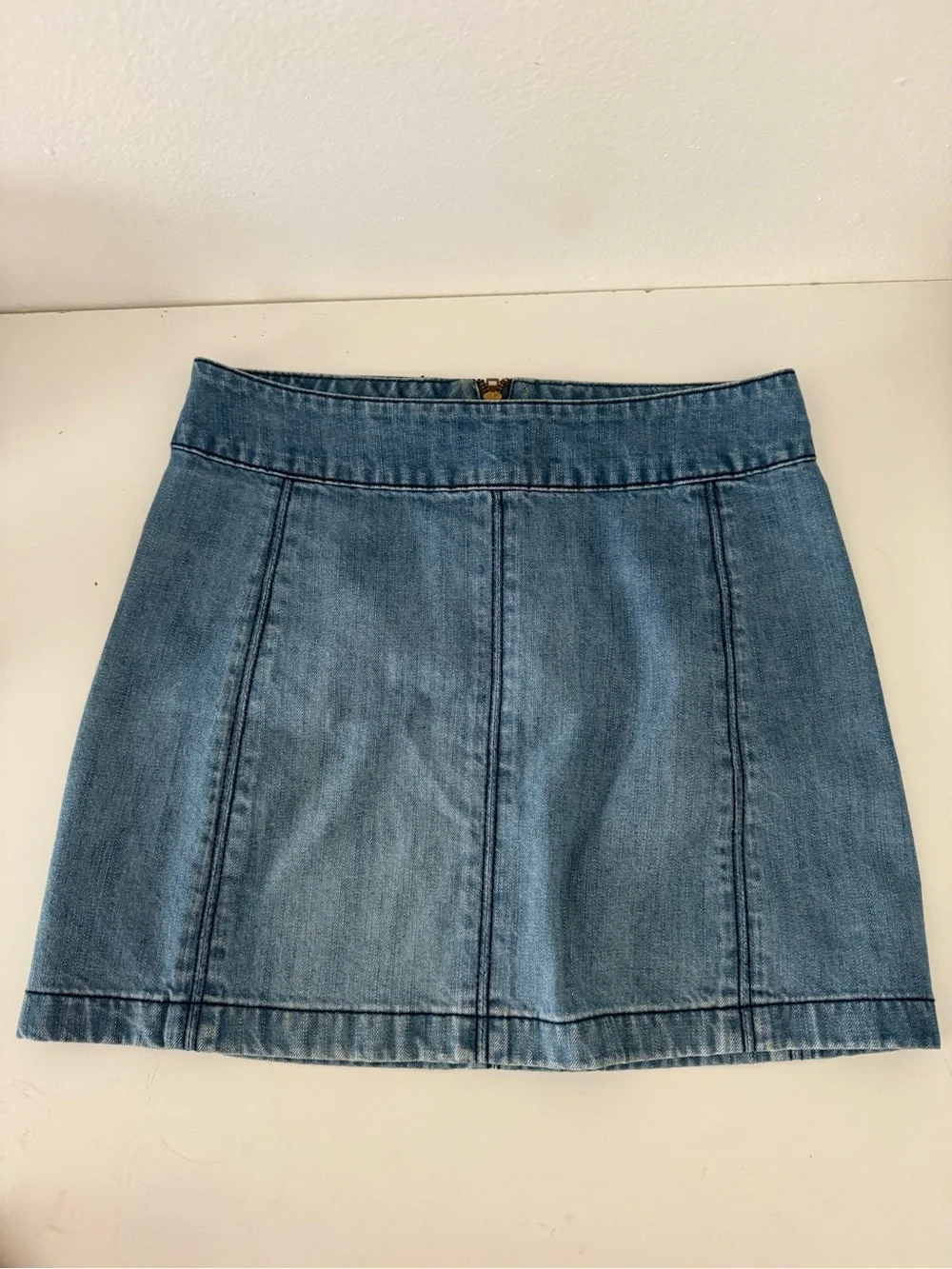 Free People Light Blue Denim Mini Skirt